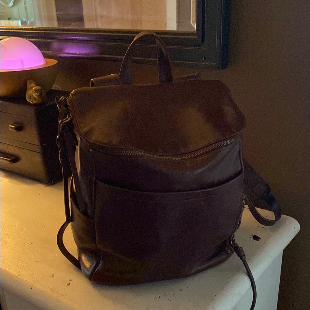 Azaria full leather diaper bag